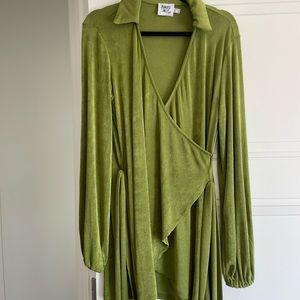 Green wrap dress